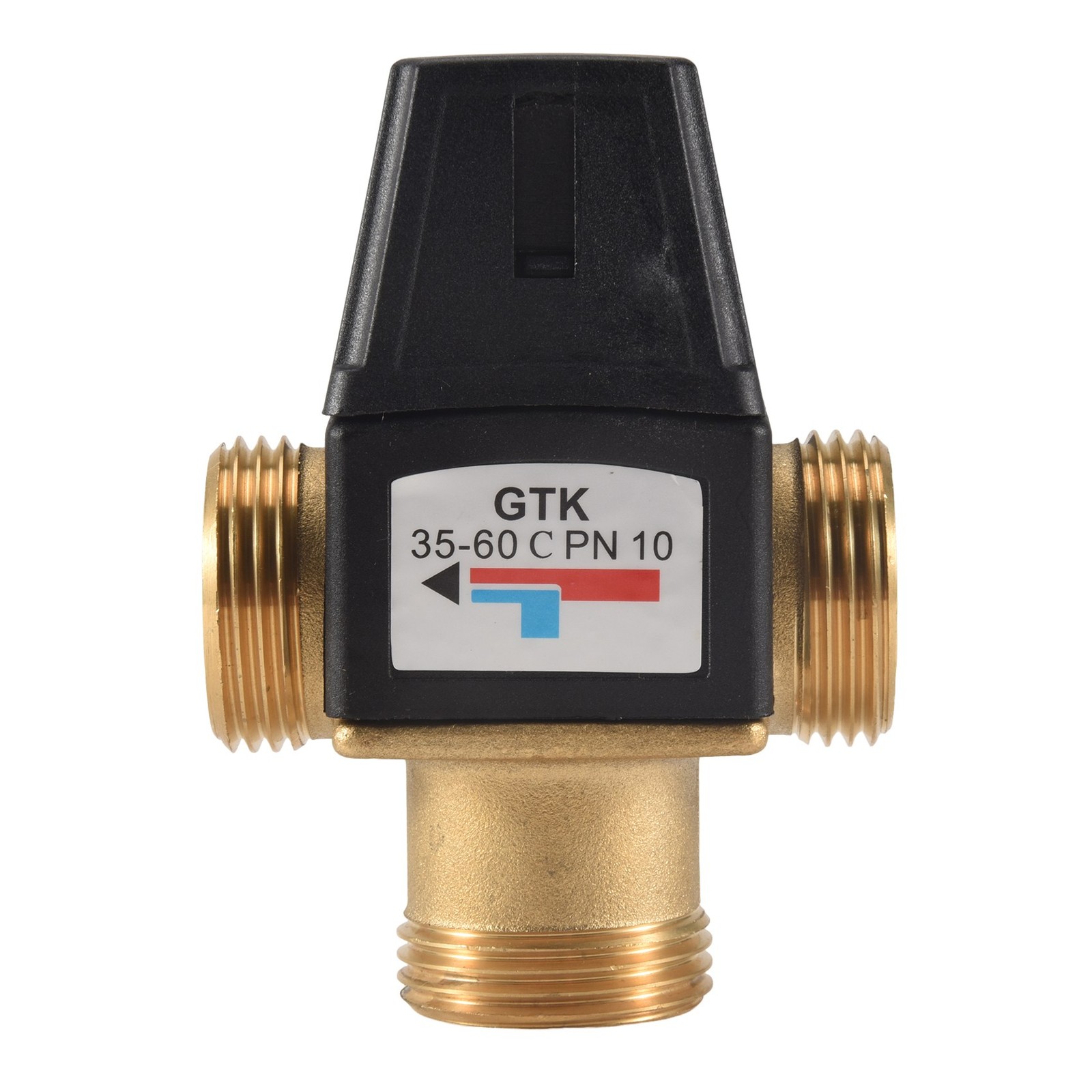 1 Pcs 3 Way DN25 External Thread Brass Thermostatic Mixing Solar Water6516