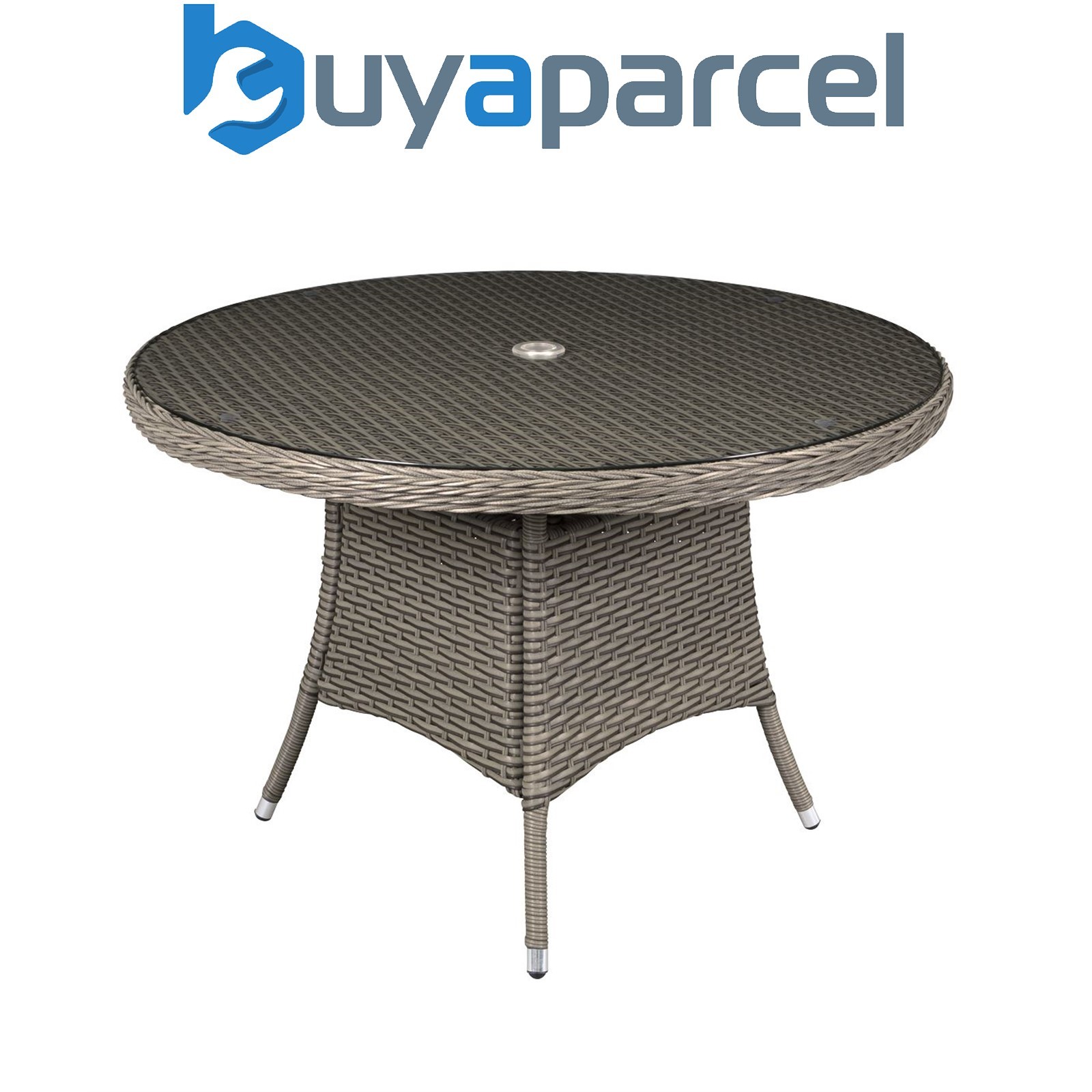 Sealey DG66 Dellonda Chester Rattan Wicker Round Outdoor Dining Table with Tempe