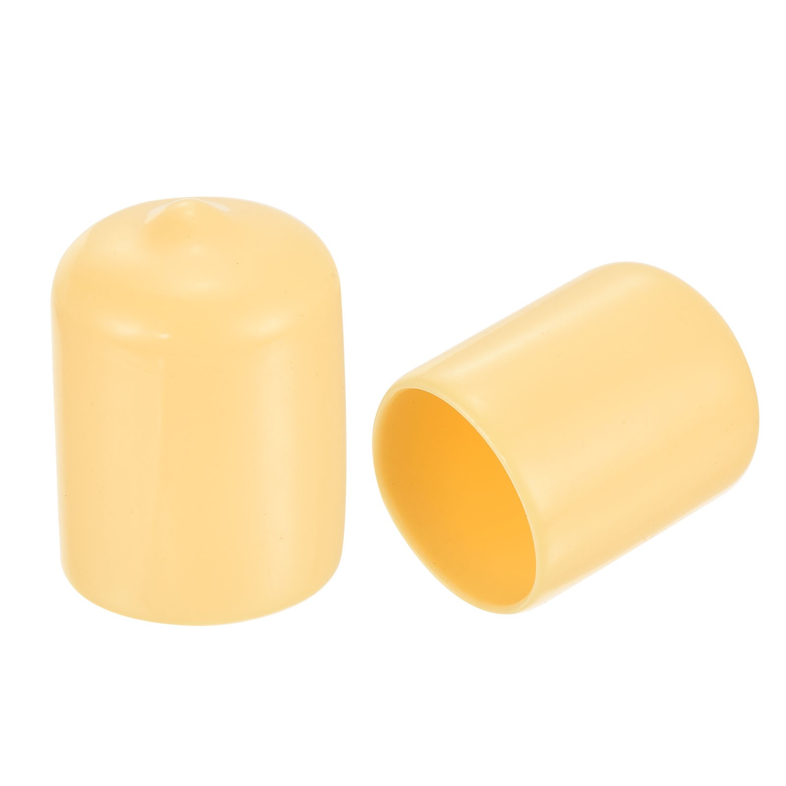 100pcs Round Rubber End Caps 3/4"(20mm) Beige Cover Screw Thread Protectors