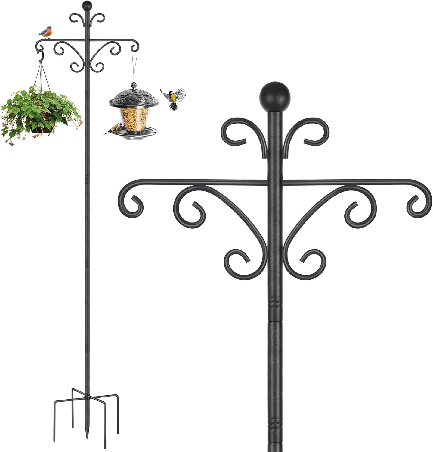 Bird Feeders Hanging Station, 196cm Bird Feeder Poles, Free Standing Feeding St