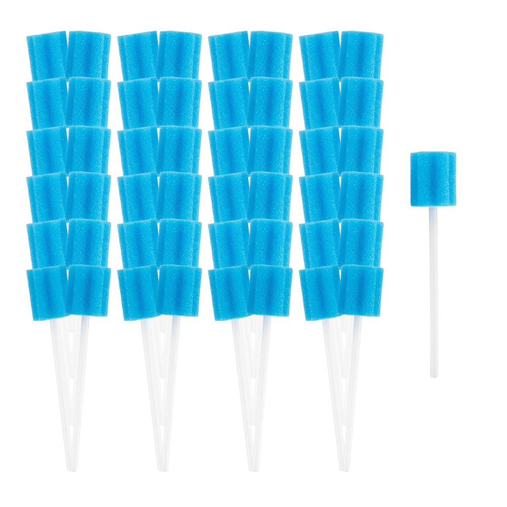 3X(100 Oral Cleaner Swabs Disposable Sponge Toothettes Mouth Swabs1542