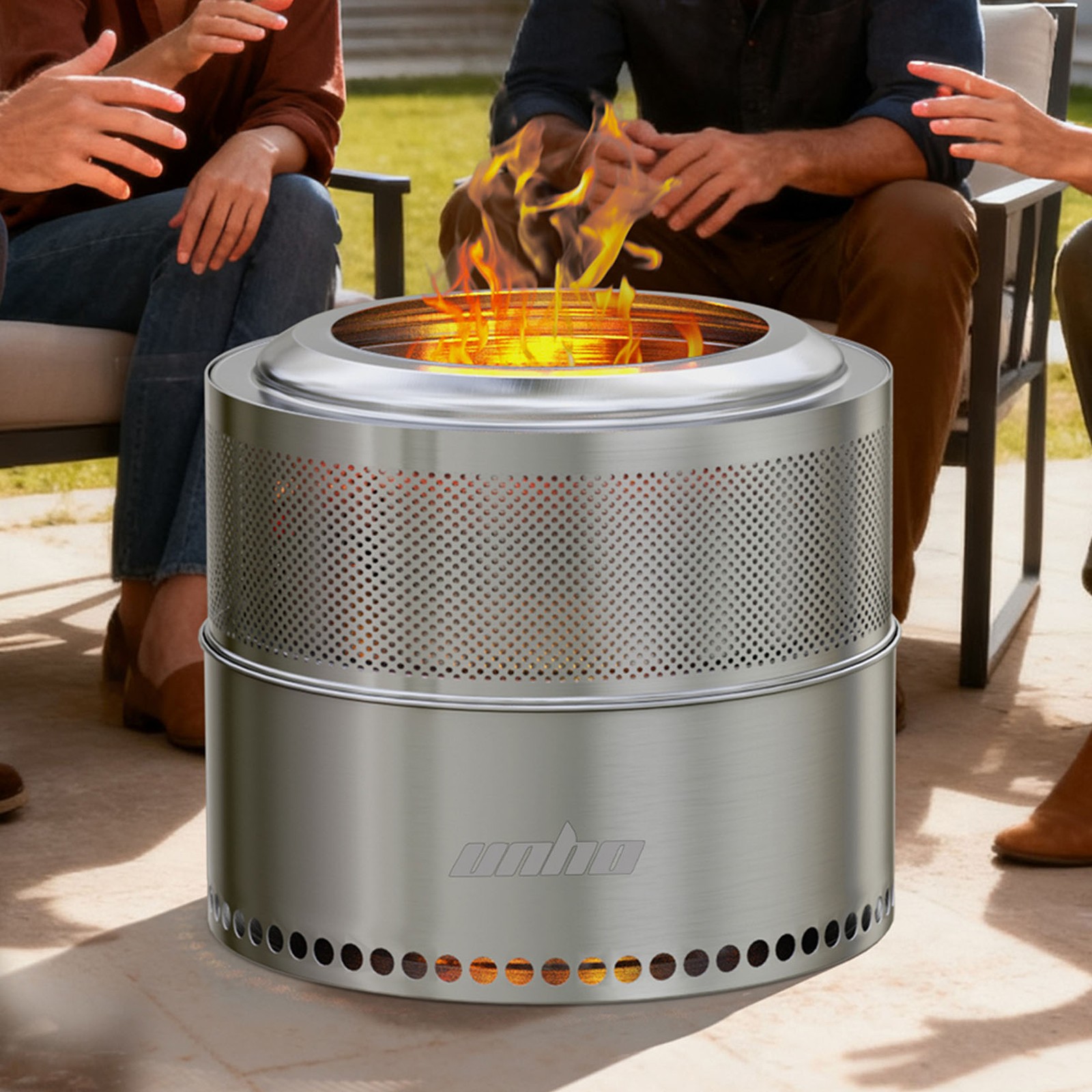 Portable Wood Burning Fire Pit Smokeless Firewood Burner Stove for BBQ Warm Up