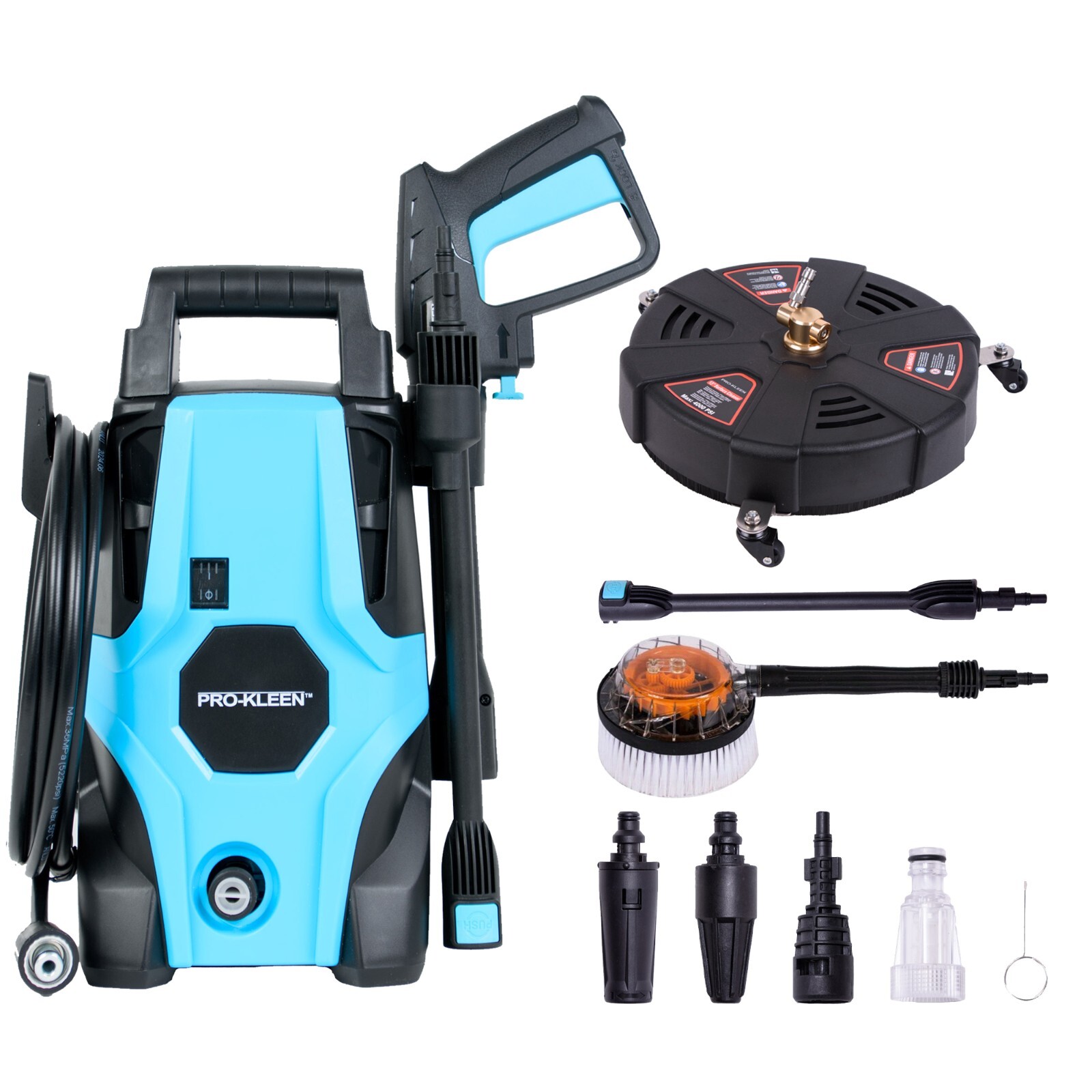 ProKleen Electric Pressure Washer 105 Bar Car 13" Patio Cleaner & Rotary Brush