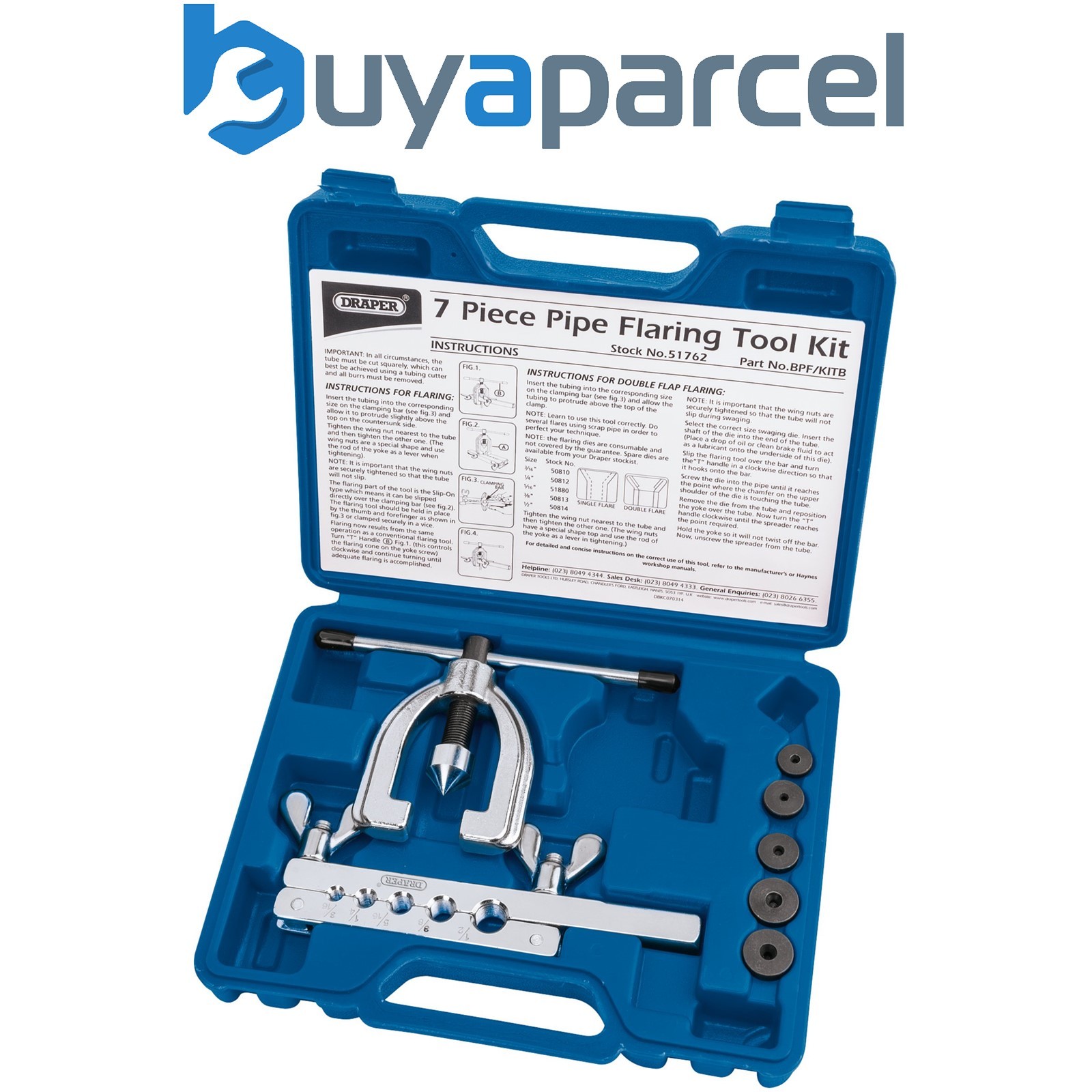 Draper 51762 Brake Pipe Flaring Kit (7 Piece)