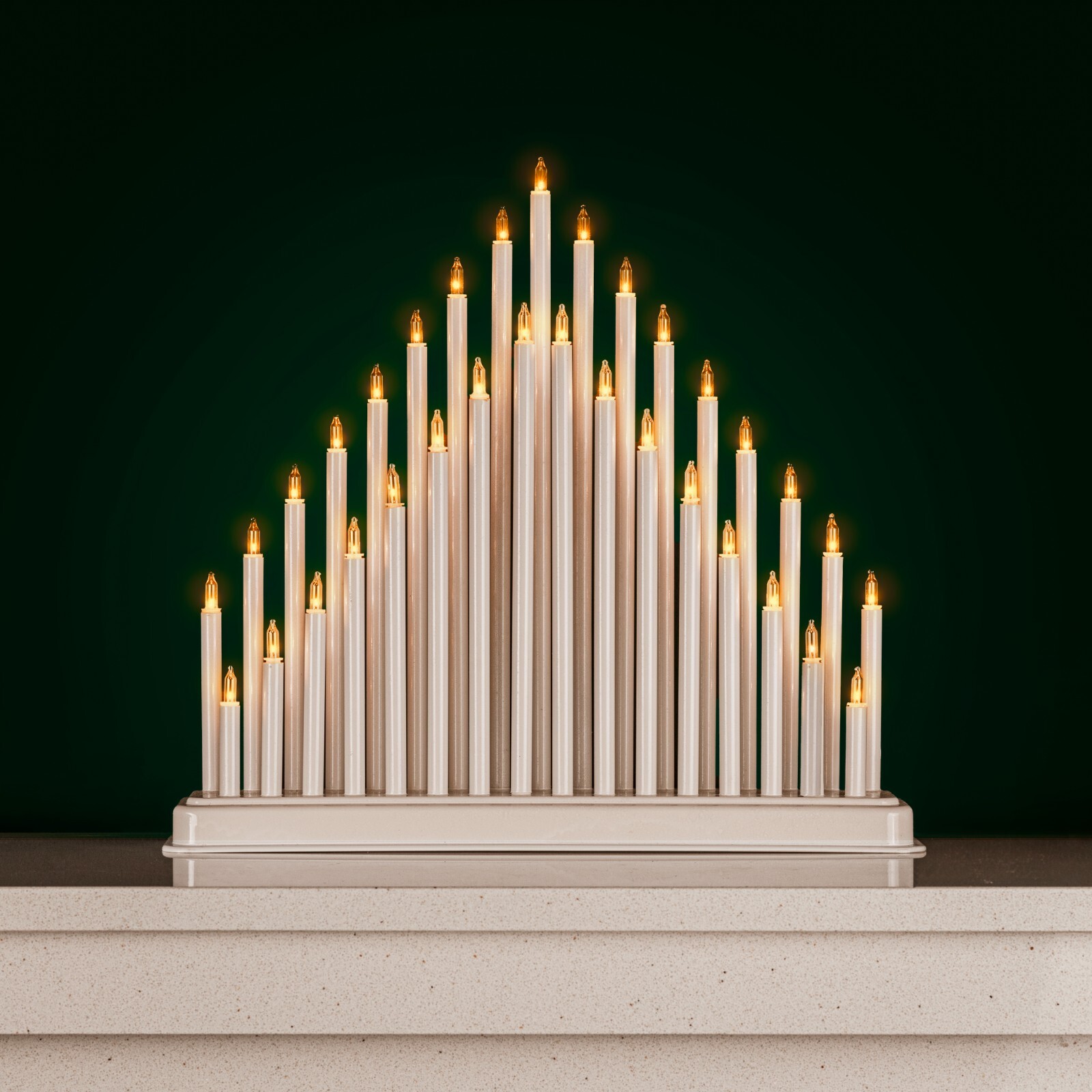Christmas Candle Bridge Decoration Light Up Arch White 33 Pipe Bulbs Xmas