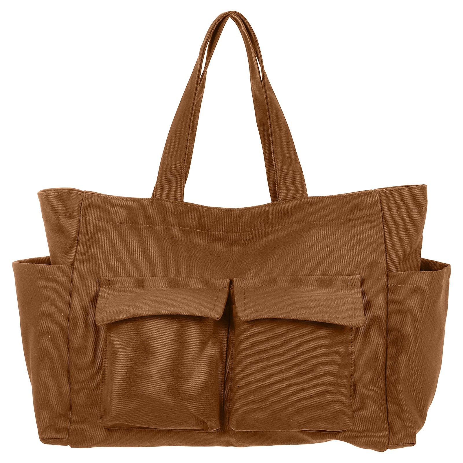 Garden Tool Bag 50cm x 15cm x 34cm Canvas with Pockets, Brown