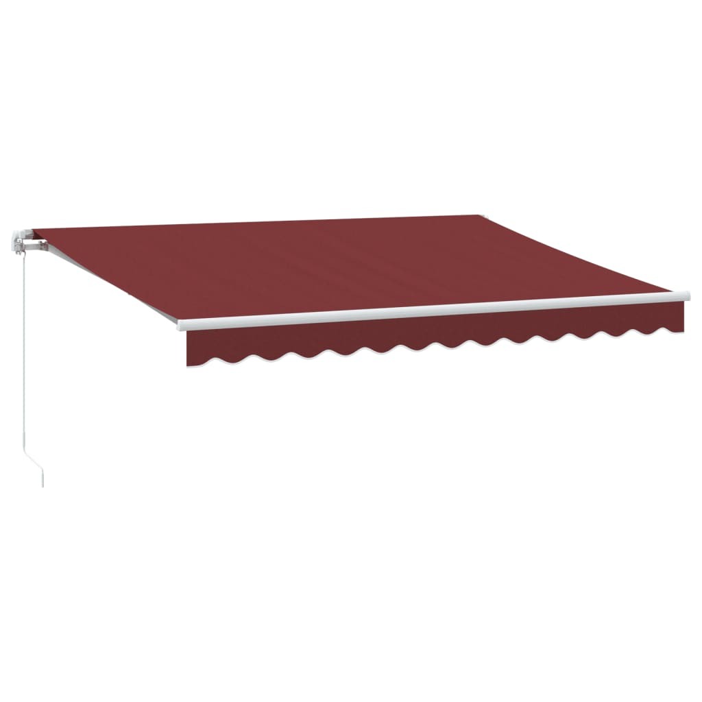 Manual Retractable Awning Outdoor Privacy Screen Burgundy 350x250 cm vidaXL