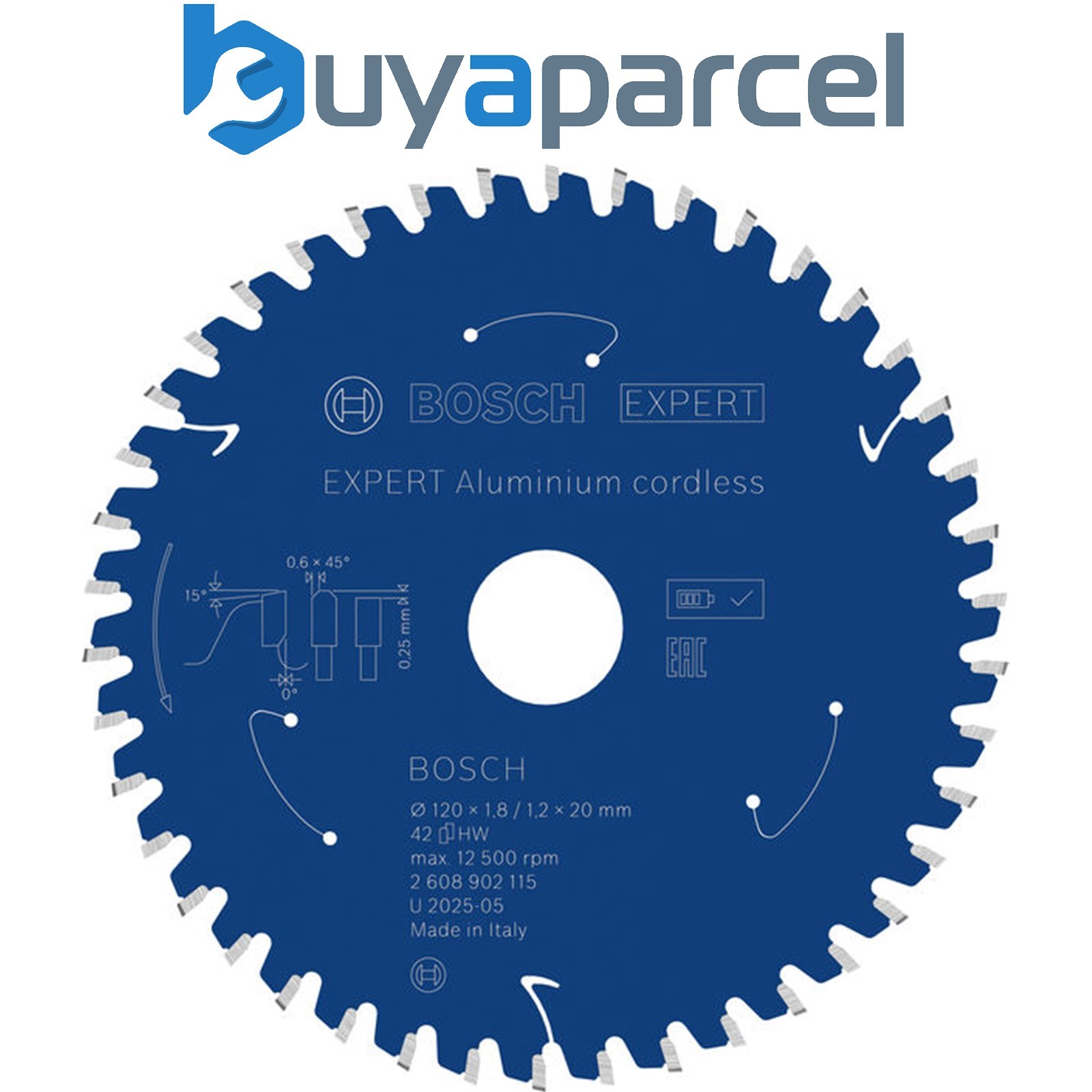 Bosch Aluminium cordless Circular Saw Blade 120 x 1.8/1.2 x 20 mm T42 2608902115