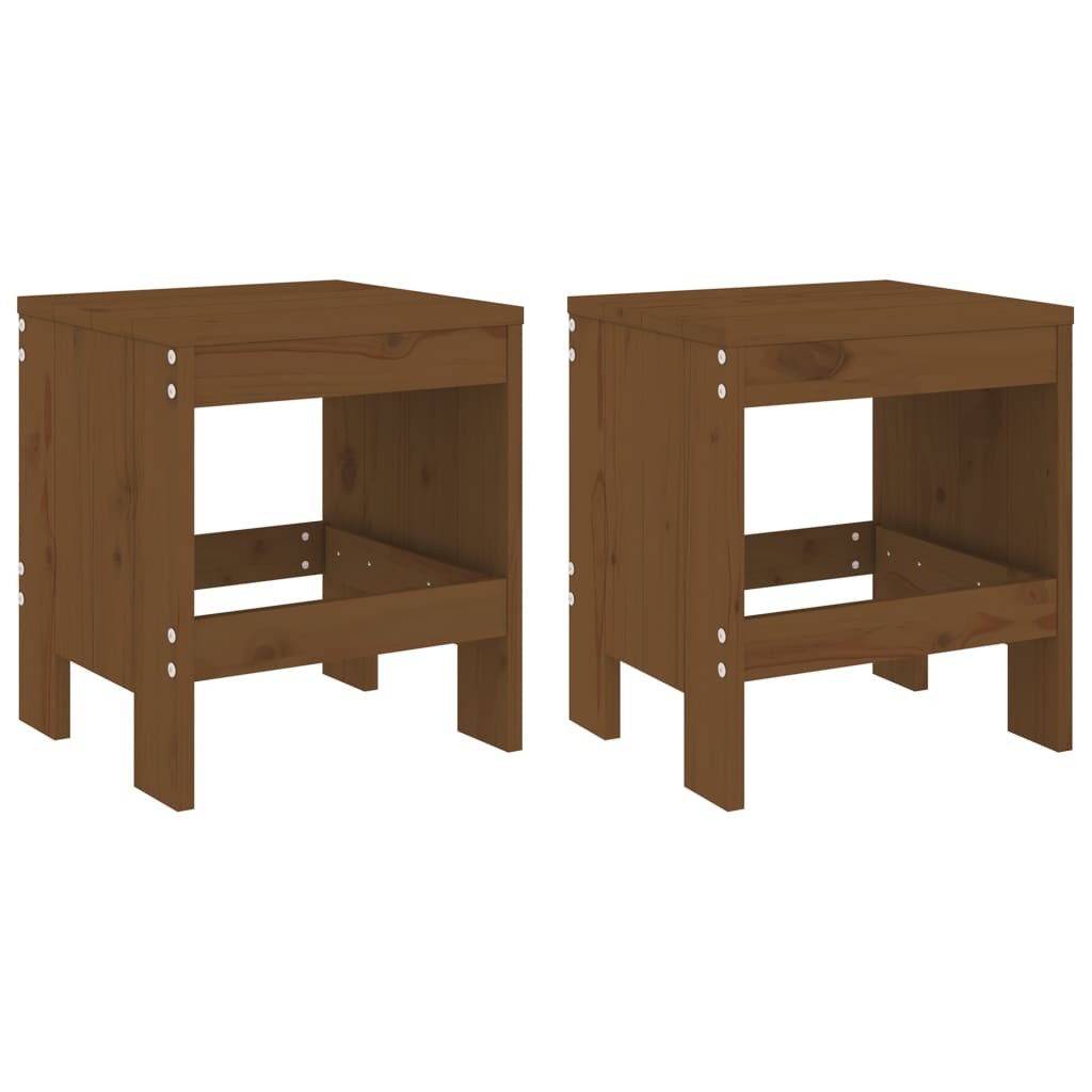 Garden Stools Bar Stool Wooden Chair 2 pcs Honey Brown Solid Wood Pine vidaXL
