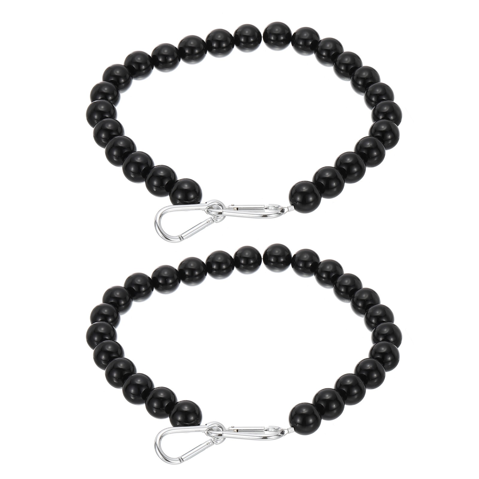 2 Pcs Flagpole Retainer Ring, 25 Beaded Mount Ring Accessories, Black