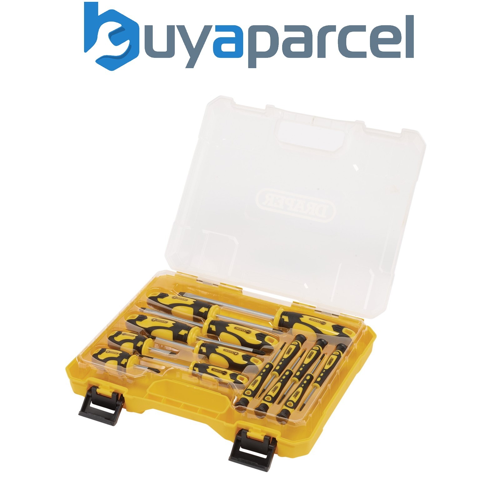 Draper 03988 Screwdriver Set with Case, Yellow (14 Piece)