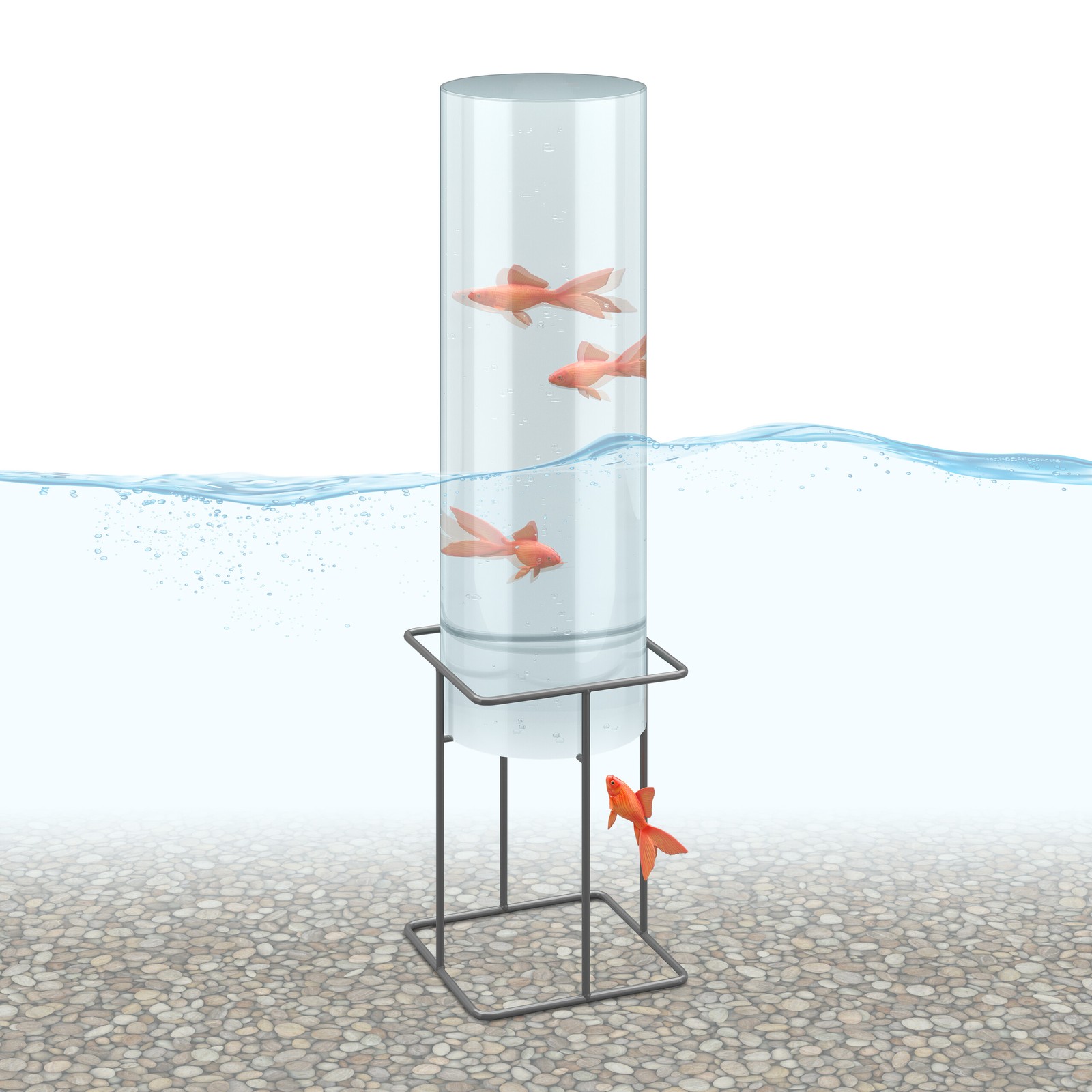 Fish Column Tower Garden Pond Decoration Tube Lake Accessory Beautiful Original