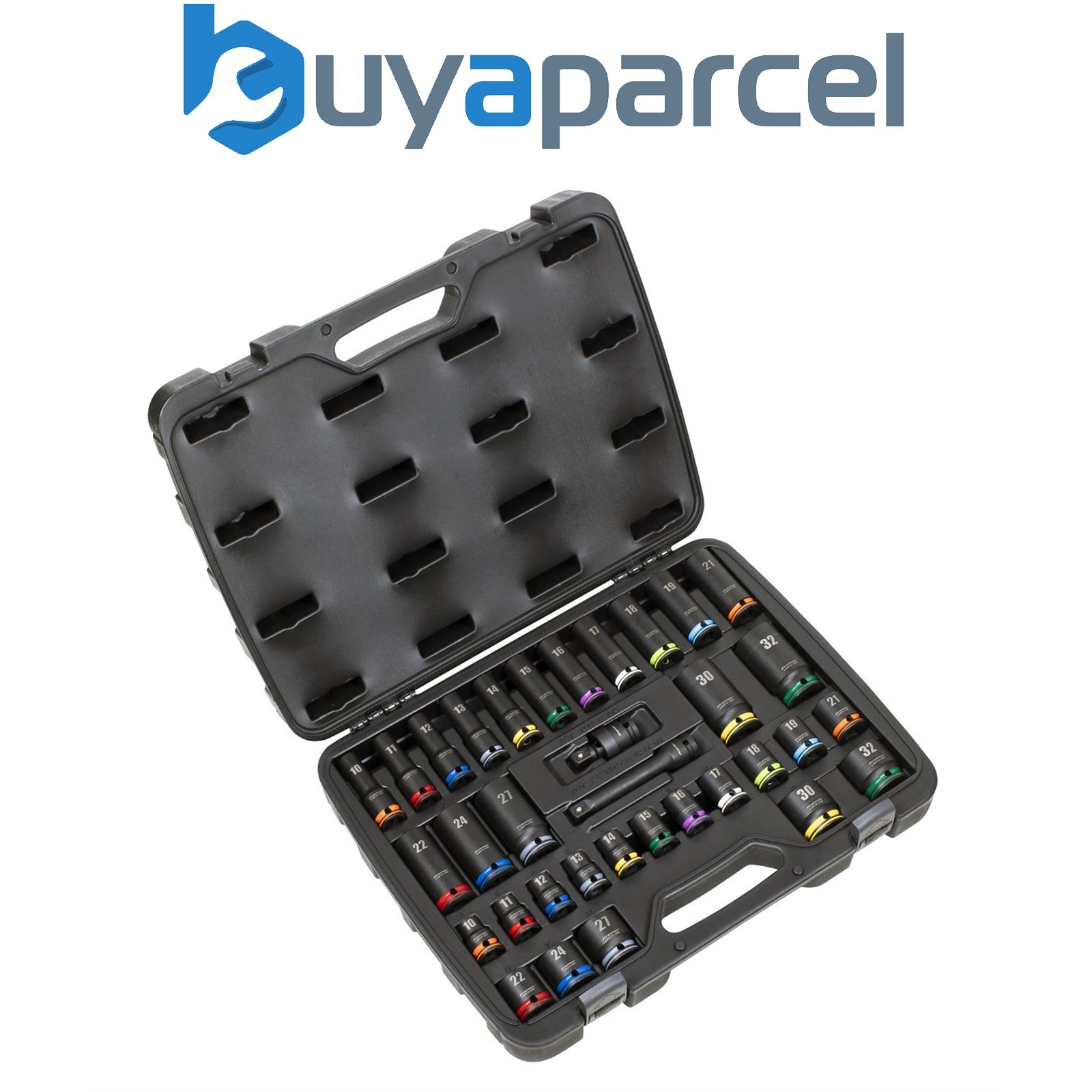 Sealey AK5636M Lock-On Standard Deep Impact Socket Set 34pc 1/2"Sq Drive Metric