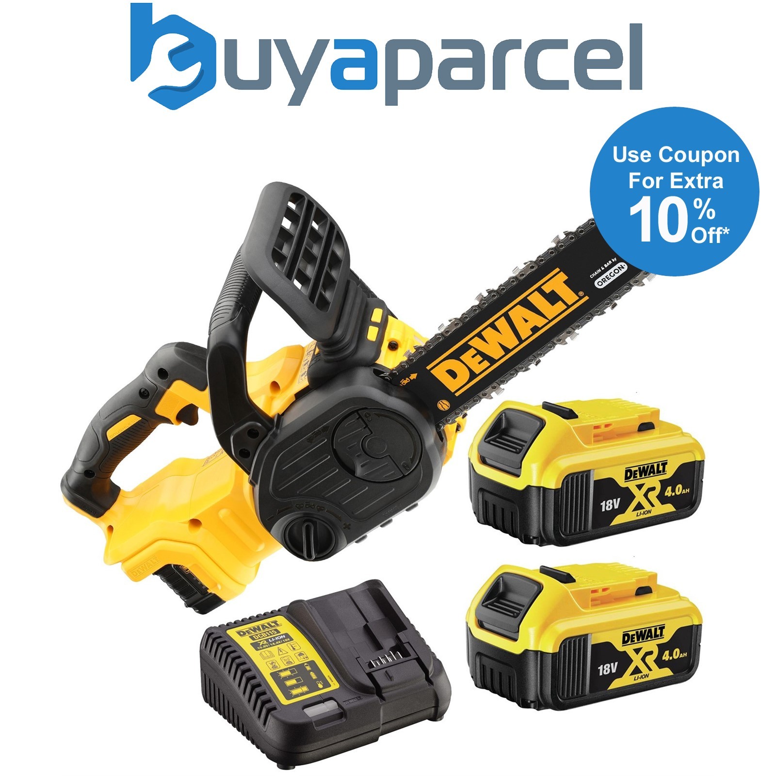 Dewalt DCM565M2 18v XR 30cm Cordless Chainsaw Brushless - 2 x 4.0ah Batteries