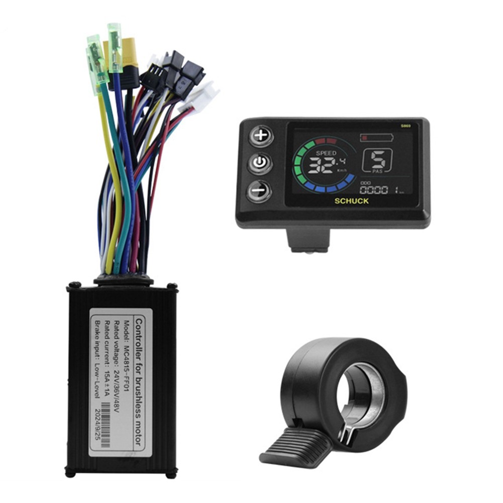 36V 48V 15A Brushless Controller S869 Meter LCD Display 24V-72V+Throttle9983