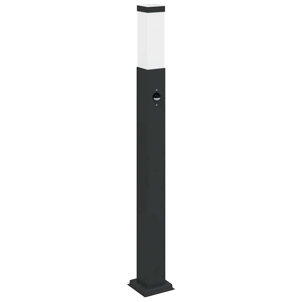 Bollard Light 80cm Black Stainless Steel PIR Sensor IP44 Outdoor vidaXL