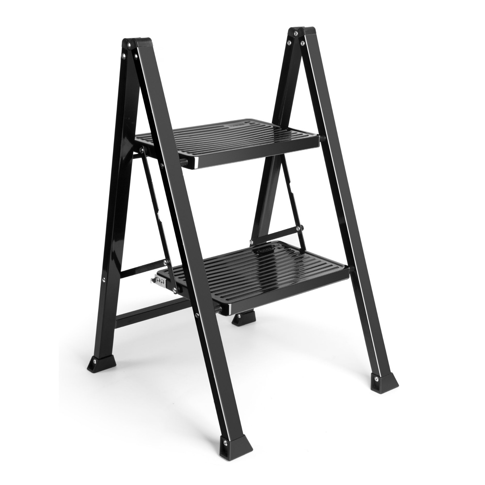 Slim 2 Step Ladder with Anti Slip Steps and Feet - VonHaus Folding Stepladder