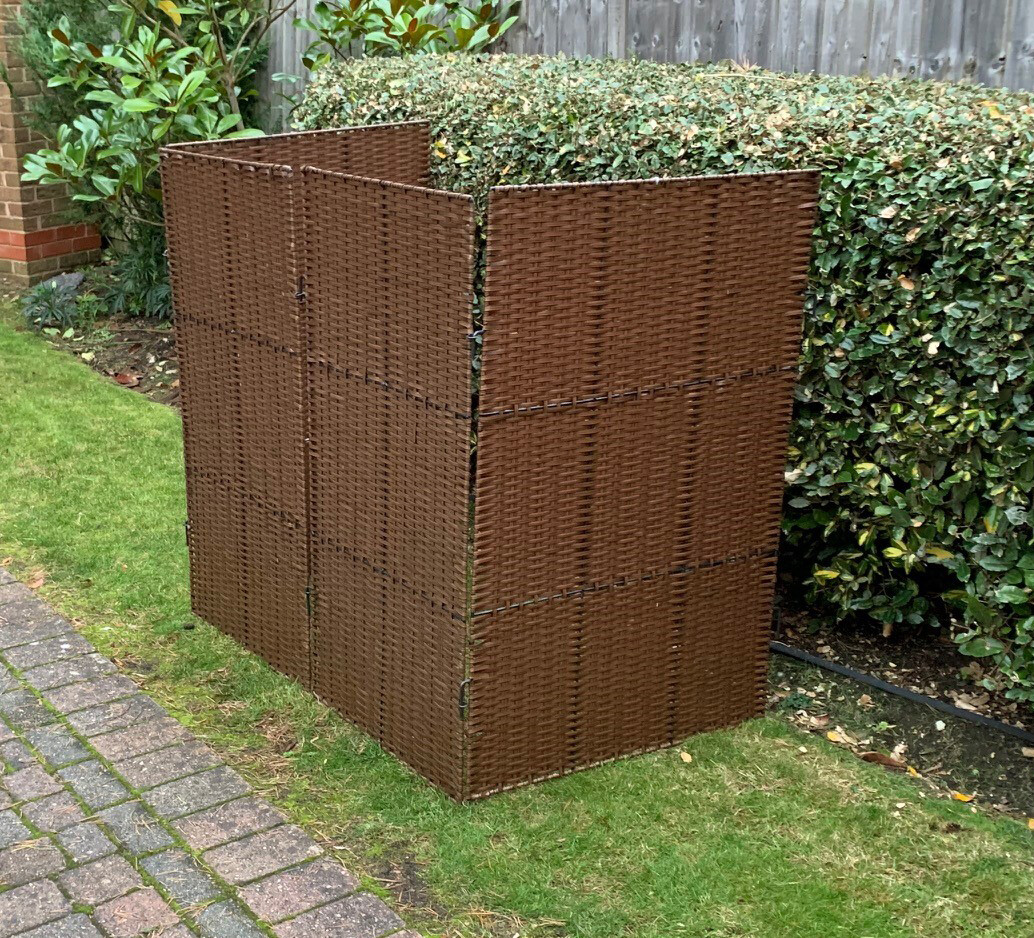 Wheelie Bin Screens Single Double Triple Garden Stores Willow Rattan Screening