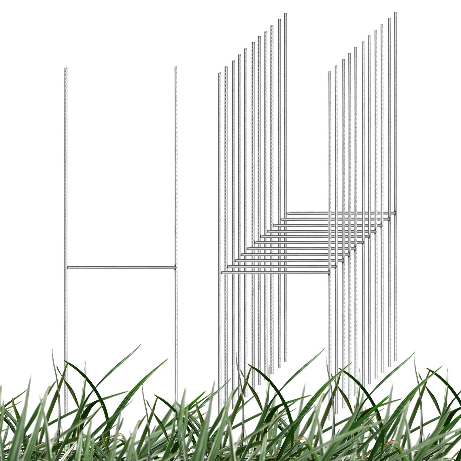 Yard Sign Stakes, 15"x6" Metal H Stakes, Lawn Sign Holder, Sign H Frame, 12pcs
