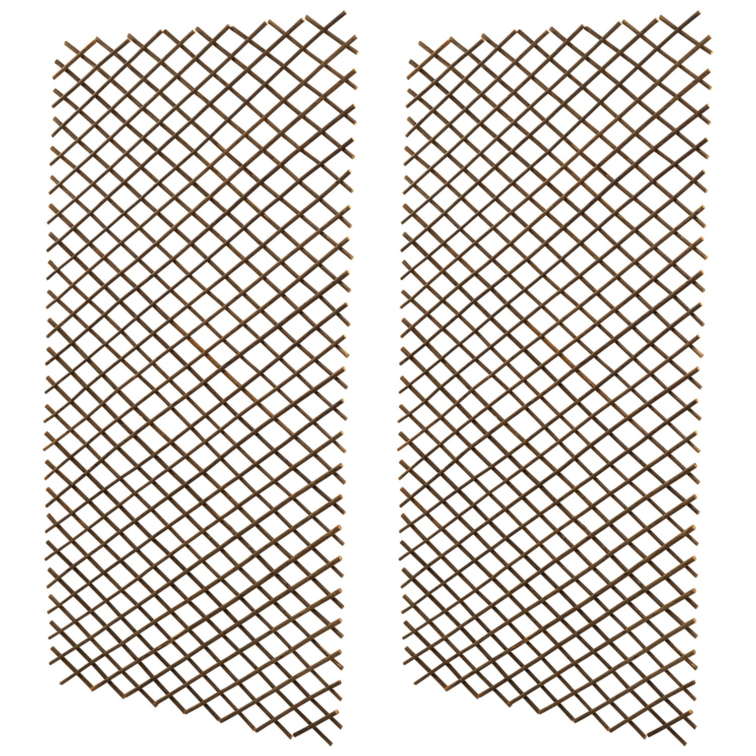 Woodside 1.8m x 90cm Wooden Wicker Garden Trellis, Climbing Plant Support 2 Pack