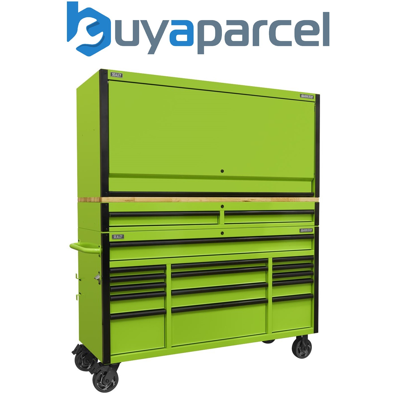 Sealey AP6115BECOMBO1 Superline PRO&reg; Black Edition Mobile Trolley with Woode
