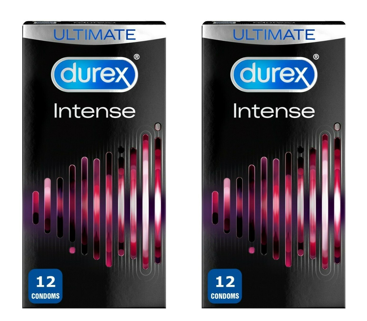 Durex Intense Ribbed, Dotted with Gel to Maximise Female Pleasure Pack of 2