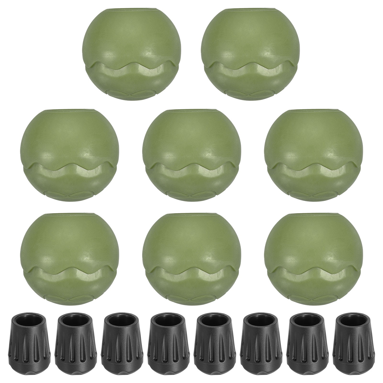 8Pcs 0.55" Chair Feet Replacement TPE Camping Chair Leg Tips Cap Protector Green