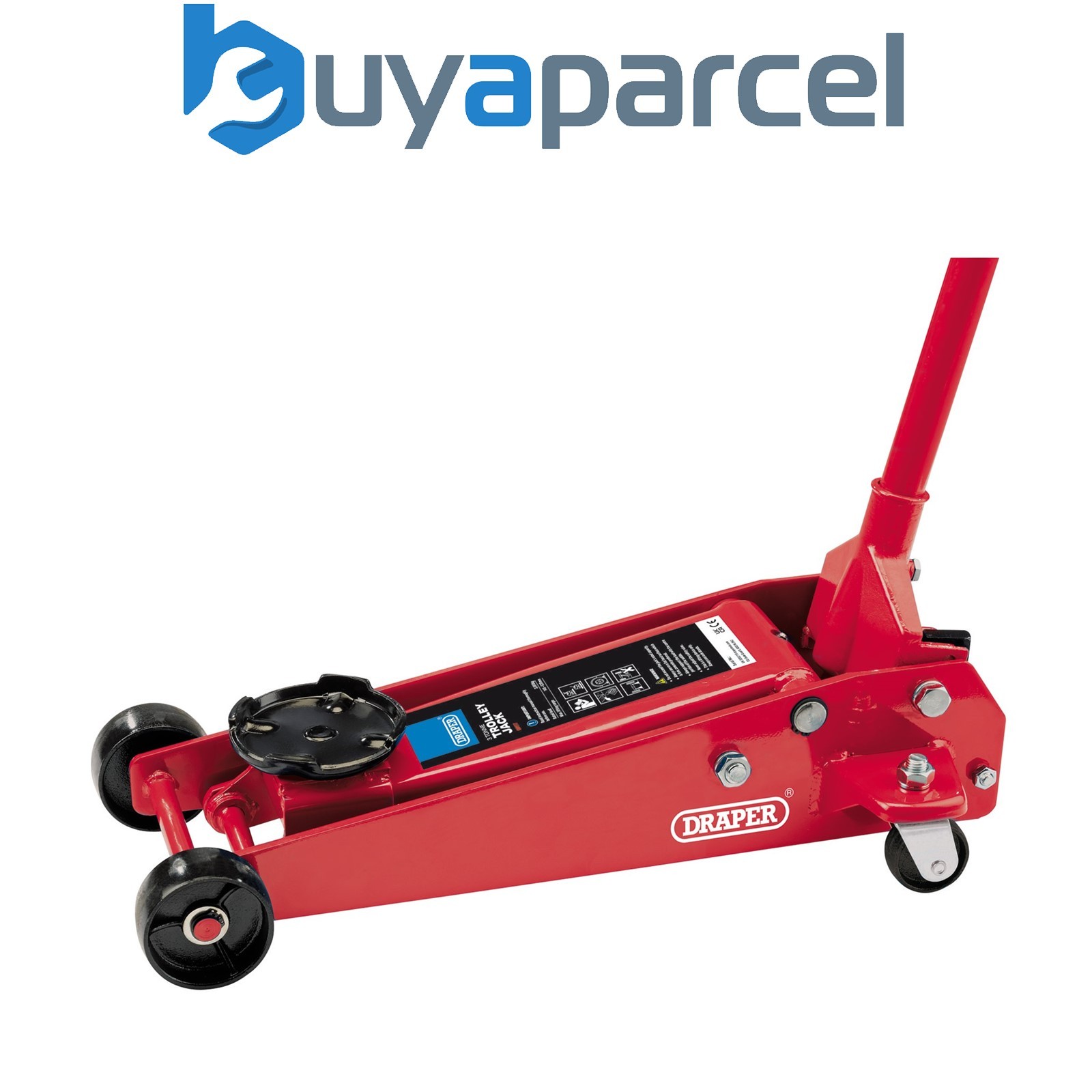 Draper 60977 Heavy Duty Garage Trolley Jack, 3 Tonne, Red