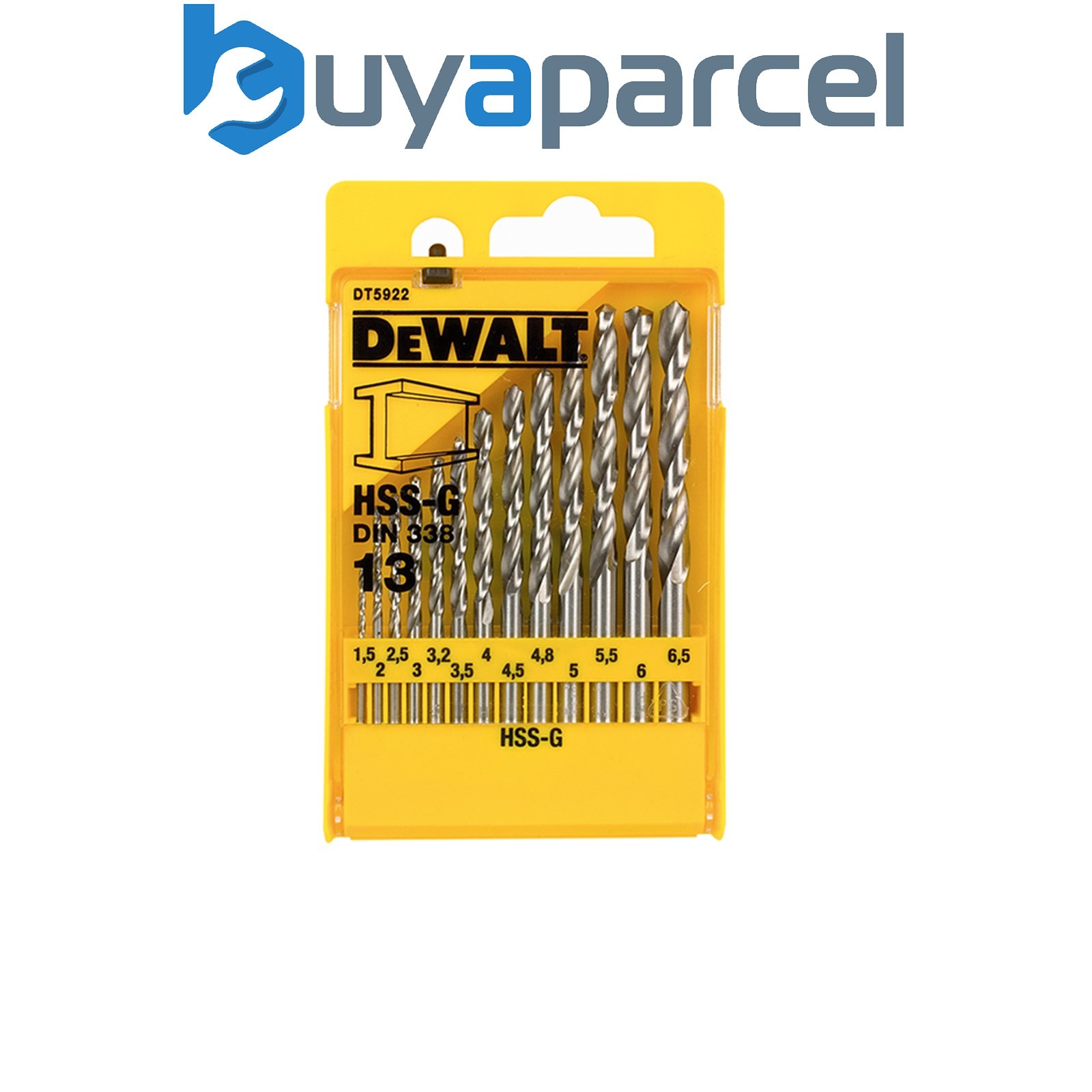 Dewalt DT5922-QZ HSS-G Jobber Drill Bit Set, 13 Piece DEWDT5922QZ