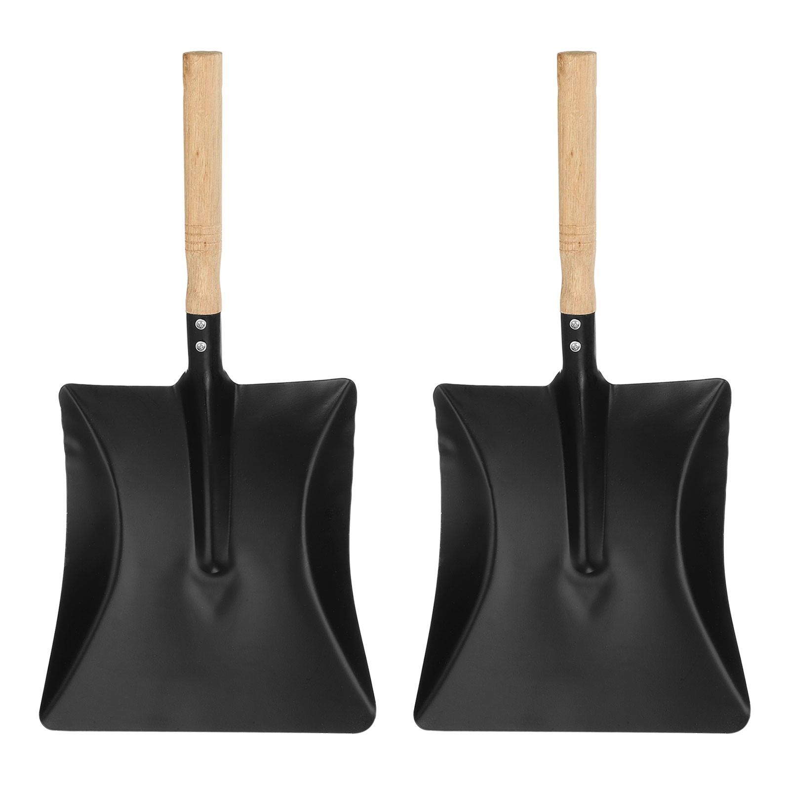 2pcs Fireplace Ash Shovel 18" Metal Garden Shovel with Wooden Handle