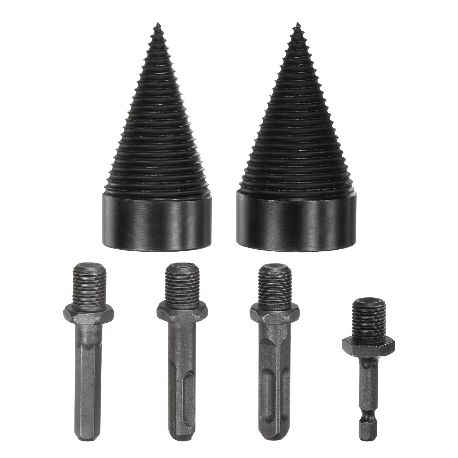 2-Pack Wood Splitter Drill Bit 45mm + 50mm+4 Handles for Stove/Farm