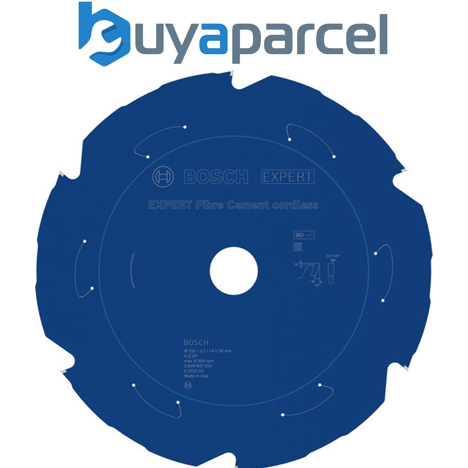 Bosch EXPERT Fibre Cement Circular Saw Blade 250 x 2.2/1.6 x 30mm T6 2608902203
