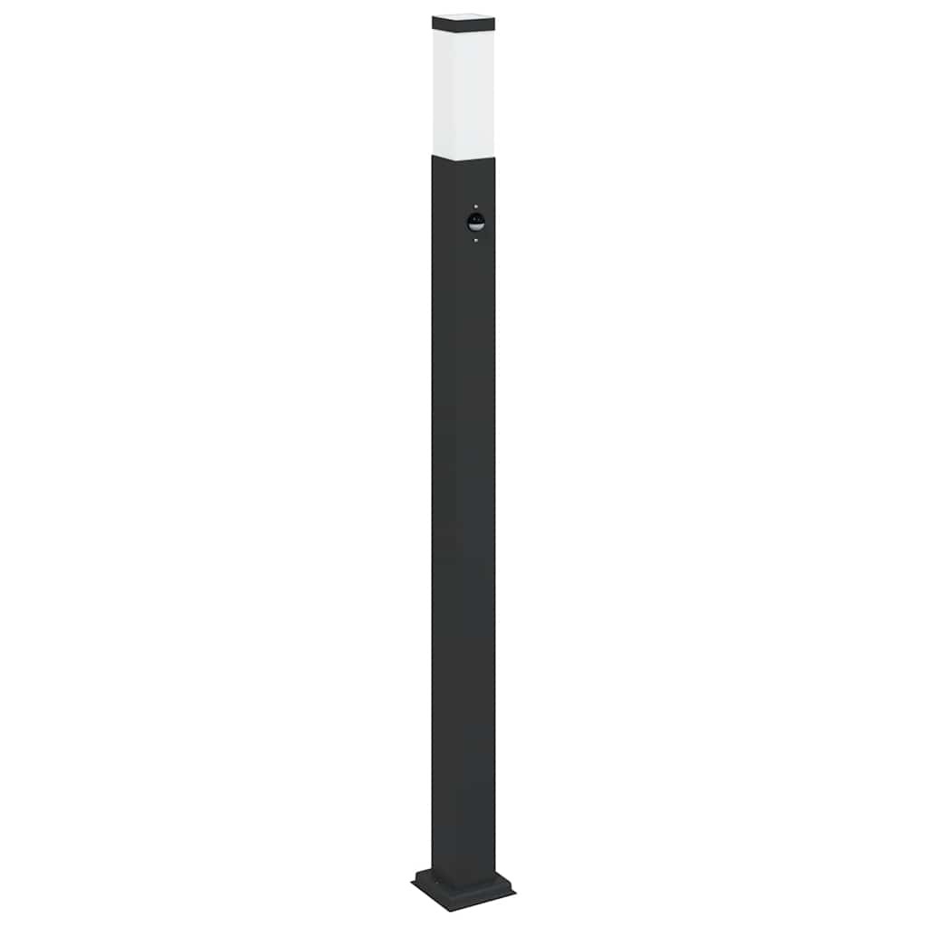 Bollard Light 110cm Black Stainless Steel PIR Sensor IP44 Outdoor vidaXL