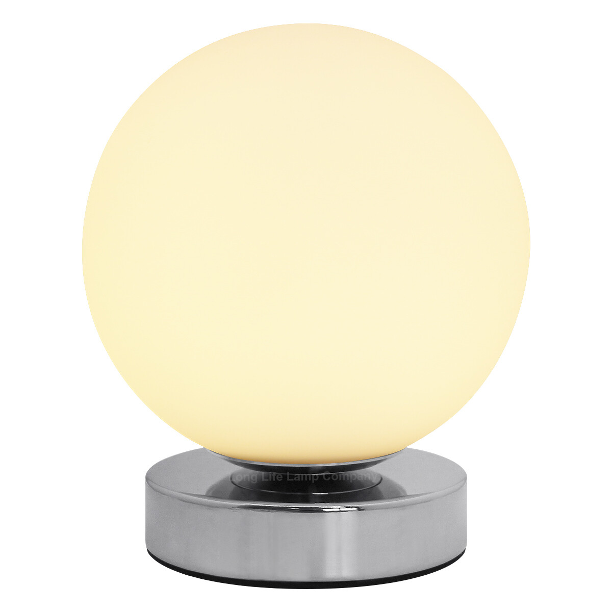 LED Globe Desk Lamp Chrome Base Frosted Bedside Ball Table Lamp H3003