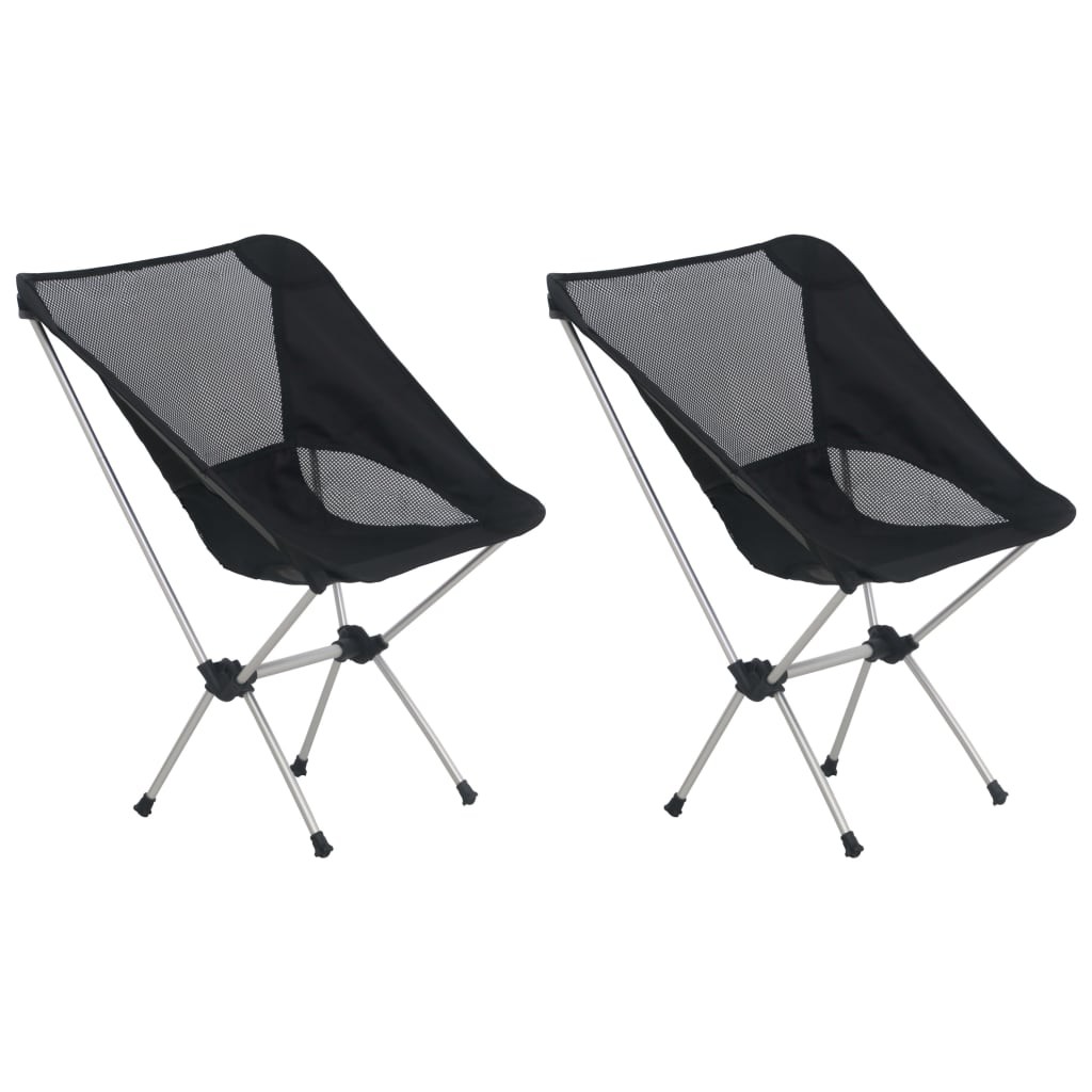 2x Folding Camping Chairs with Carry Bag Aluminium Holiday Outdoor Seat vidaXL