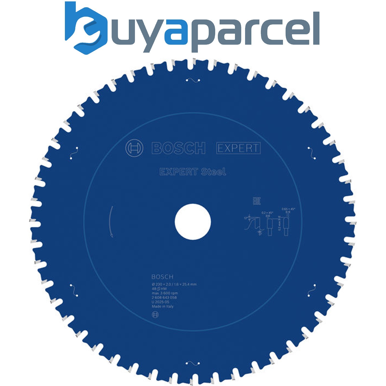 Bosch EXPERT Steel Circular Saw Blade 230 x 2/1.6 x 25.4 mm T48 2608643058