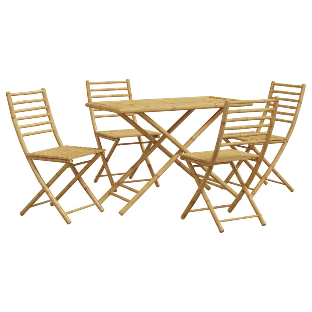 Garden Dining Set 5 Piece Outdoor Table and Chair Bamboo vidaXL