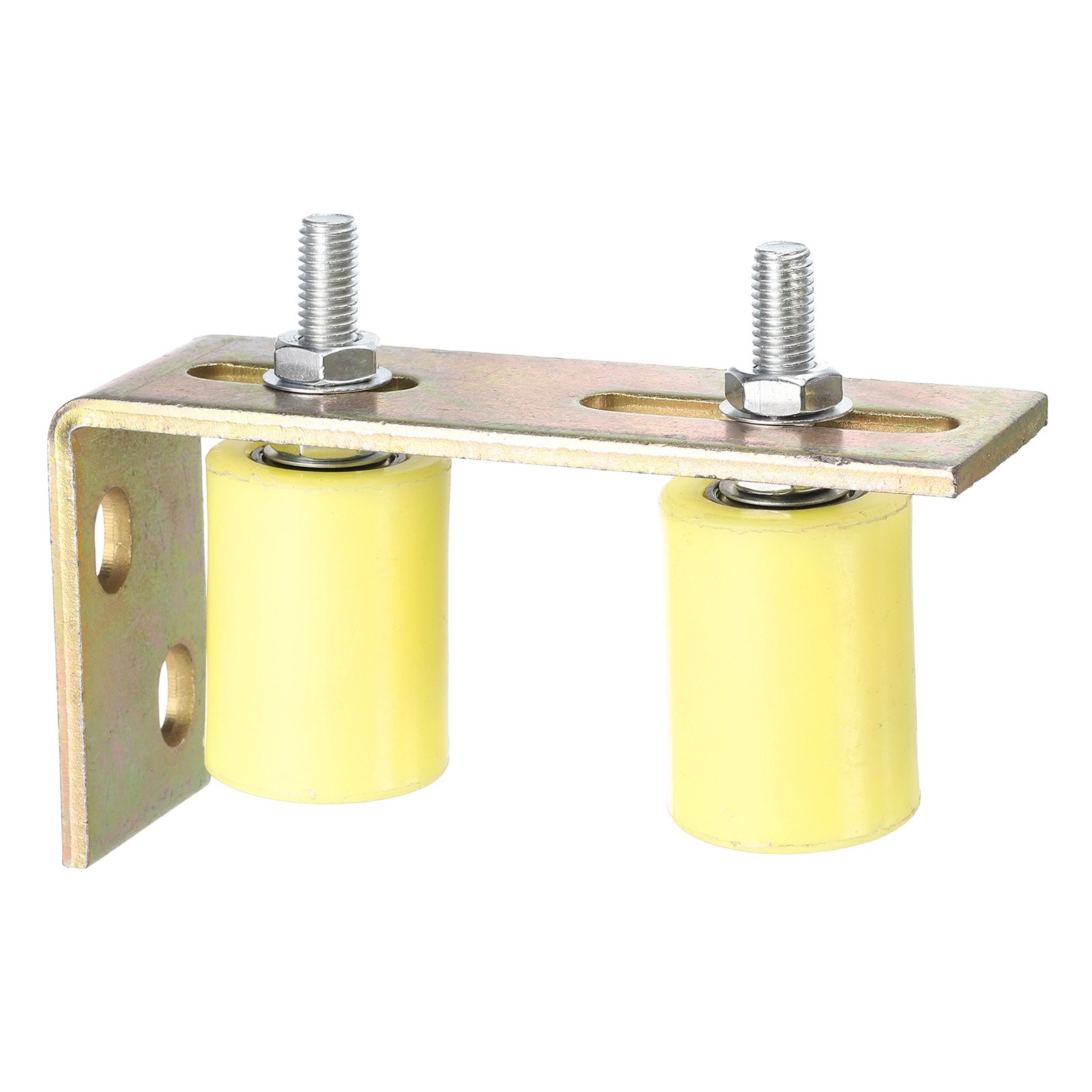 1Set Slide Gate Guide Roller, 1-5/8"x2-3/8" Nylon Gate Support & Bracket, Yellow
