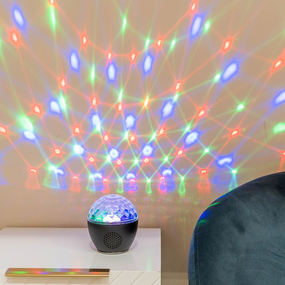 RGB Colour Changing Projector Lamp LED Music Speaker Party Night Light USB