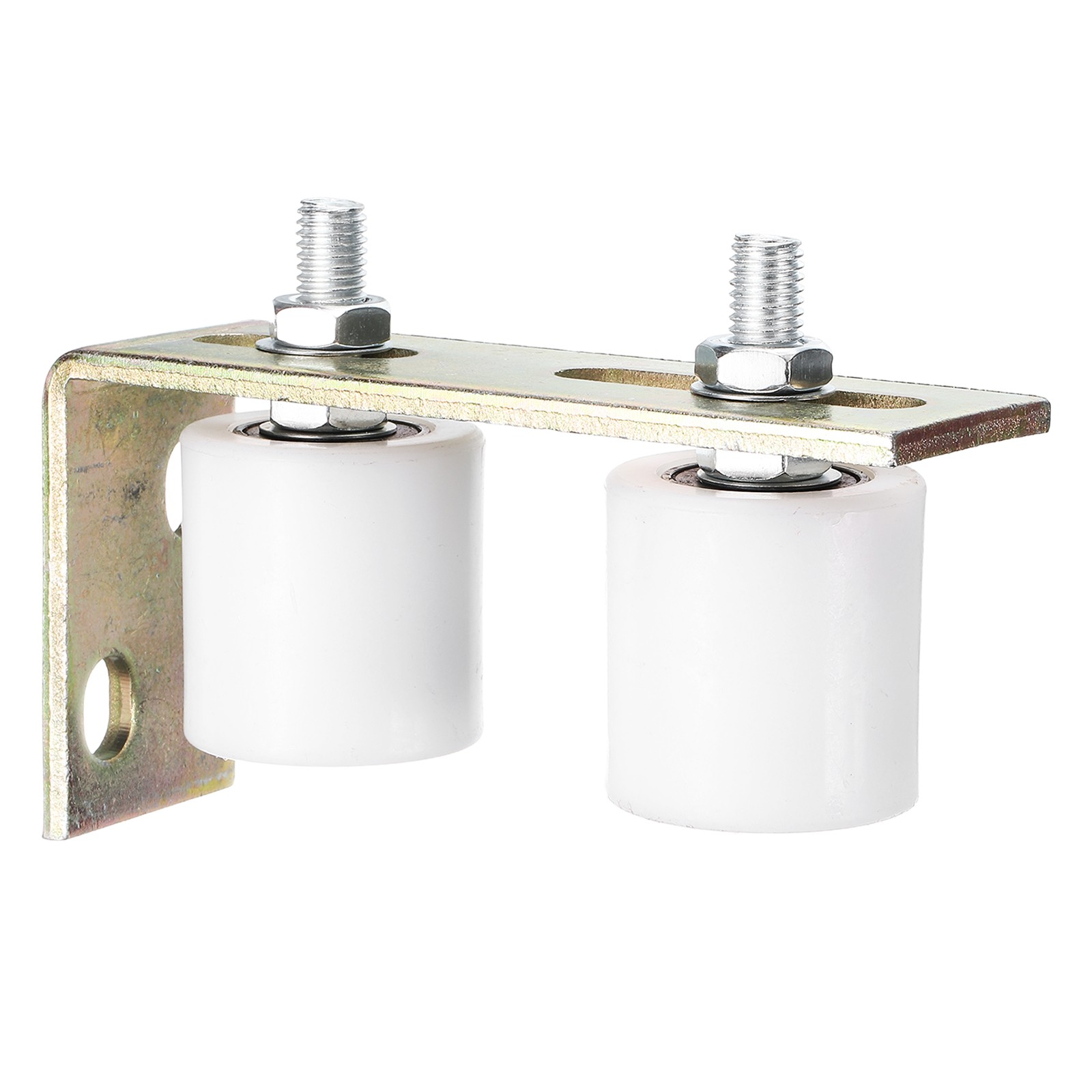 1Set Slide Gate Guide Roller, 2" Nylon Gate Support Rollers with Bracket, White