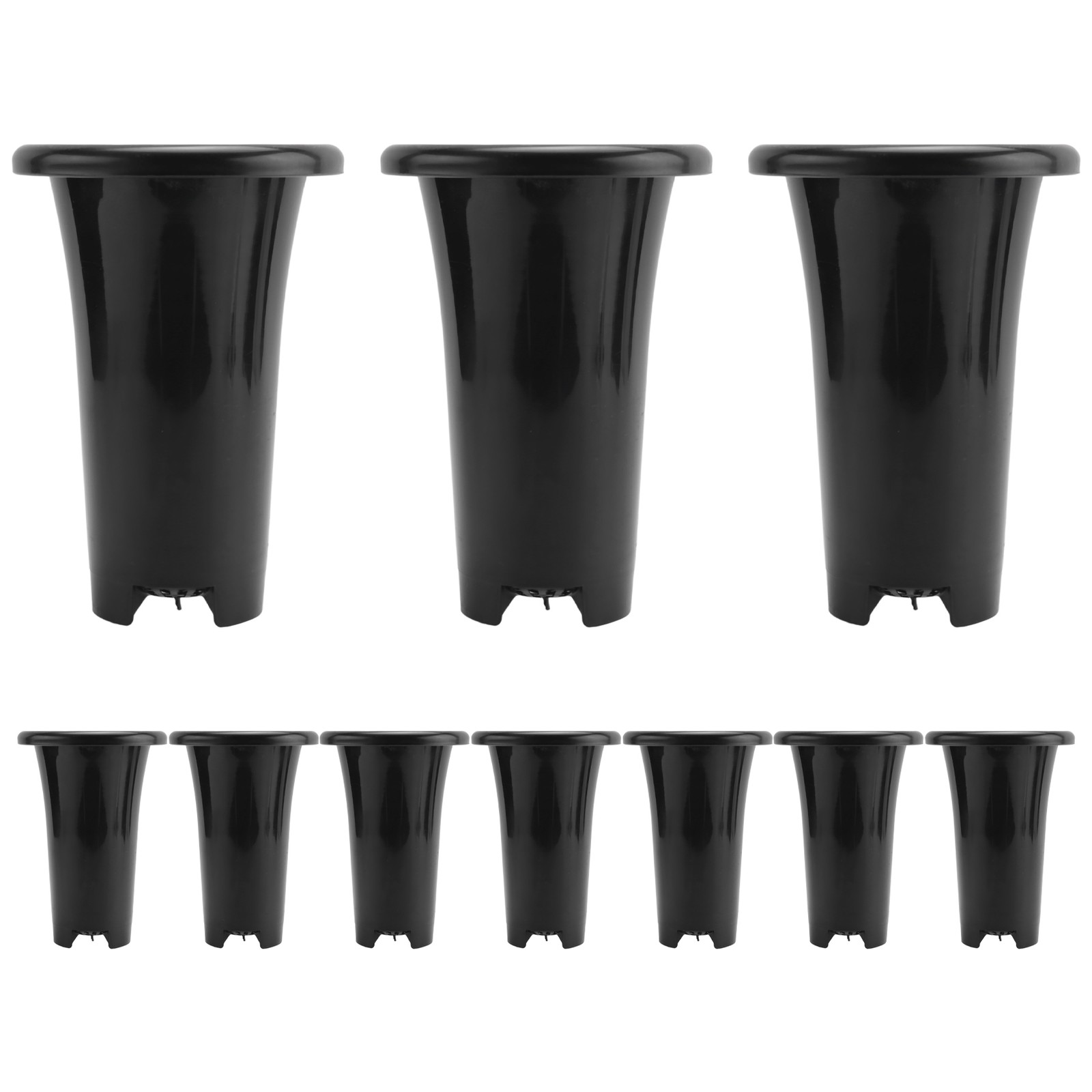 3X(10Pcs Plastic Deep Plant Nursery Pots, Thick Stable Tall Tree Pots,2937
