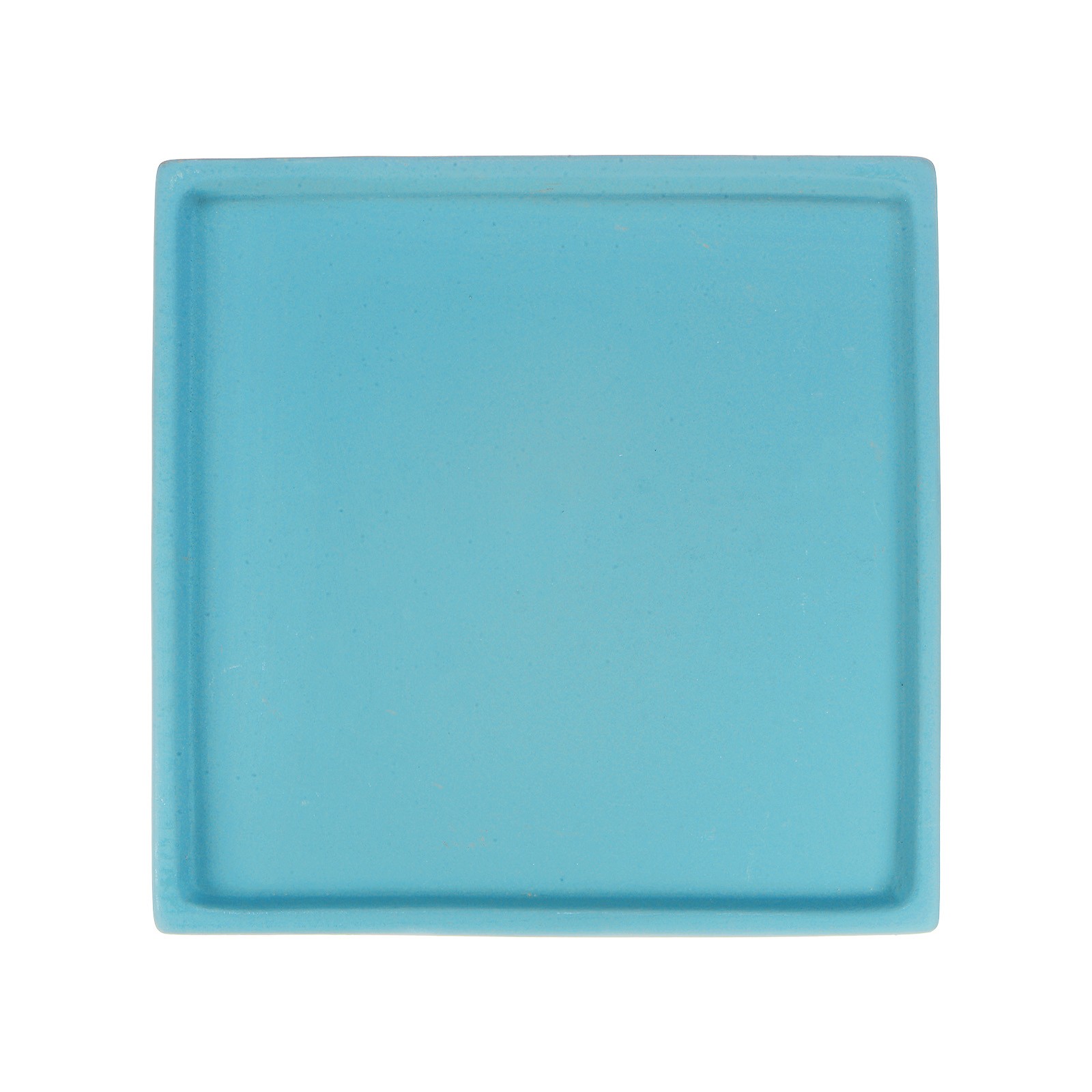 Ceramic Plant Saucer, 7.1 Inch Saucer Drip [Square Lake Blue]