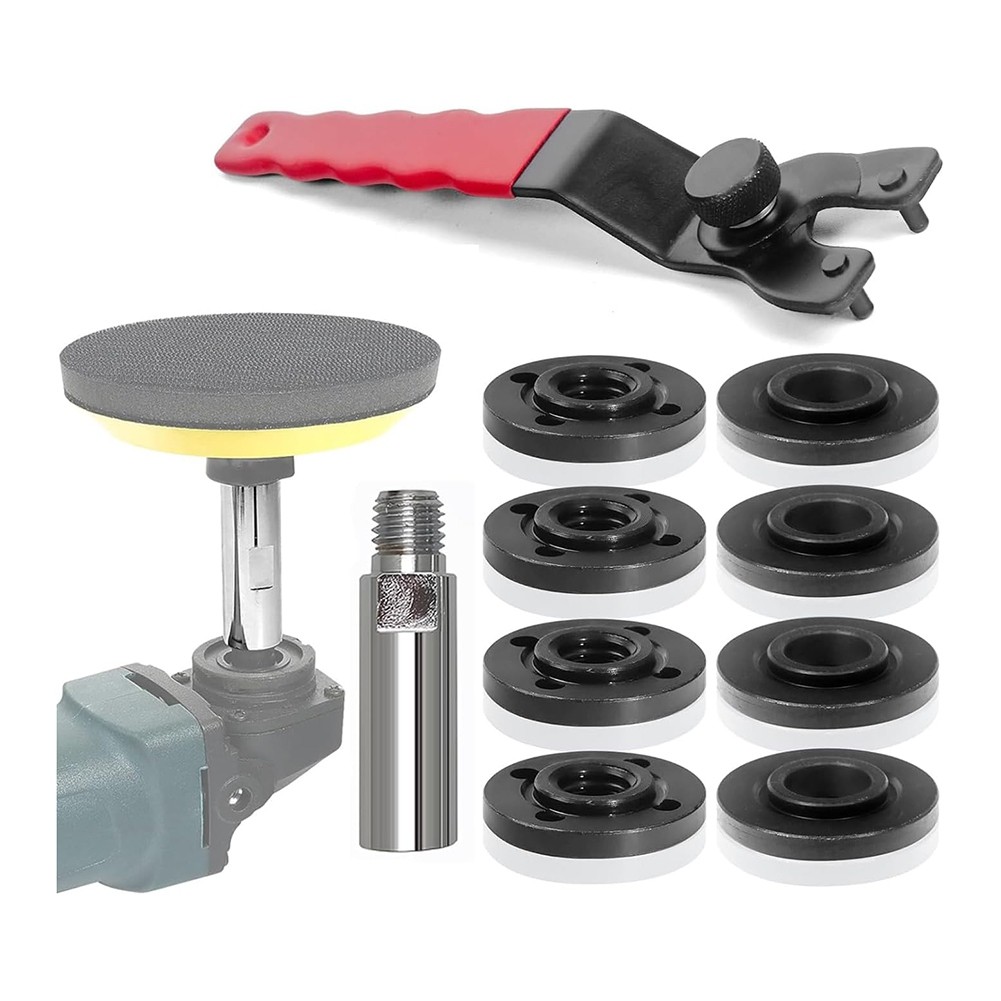 8-Piece 5/8Inch-11 Flange Kit, Angle Grinder Extension Shaft Connector1630