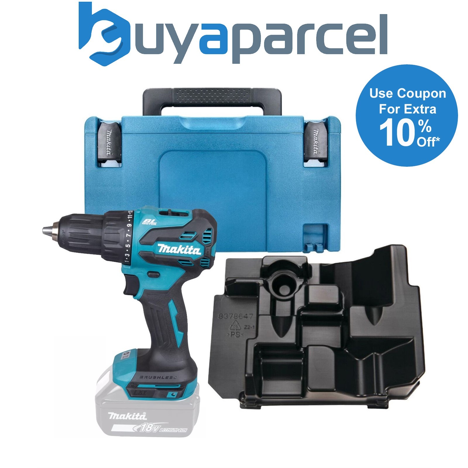 Makita DHP490Z 18v LXT Combi Hammer Drill Driver 13mm 2 Speed Bare + Makpac