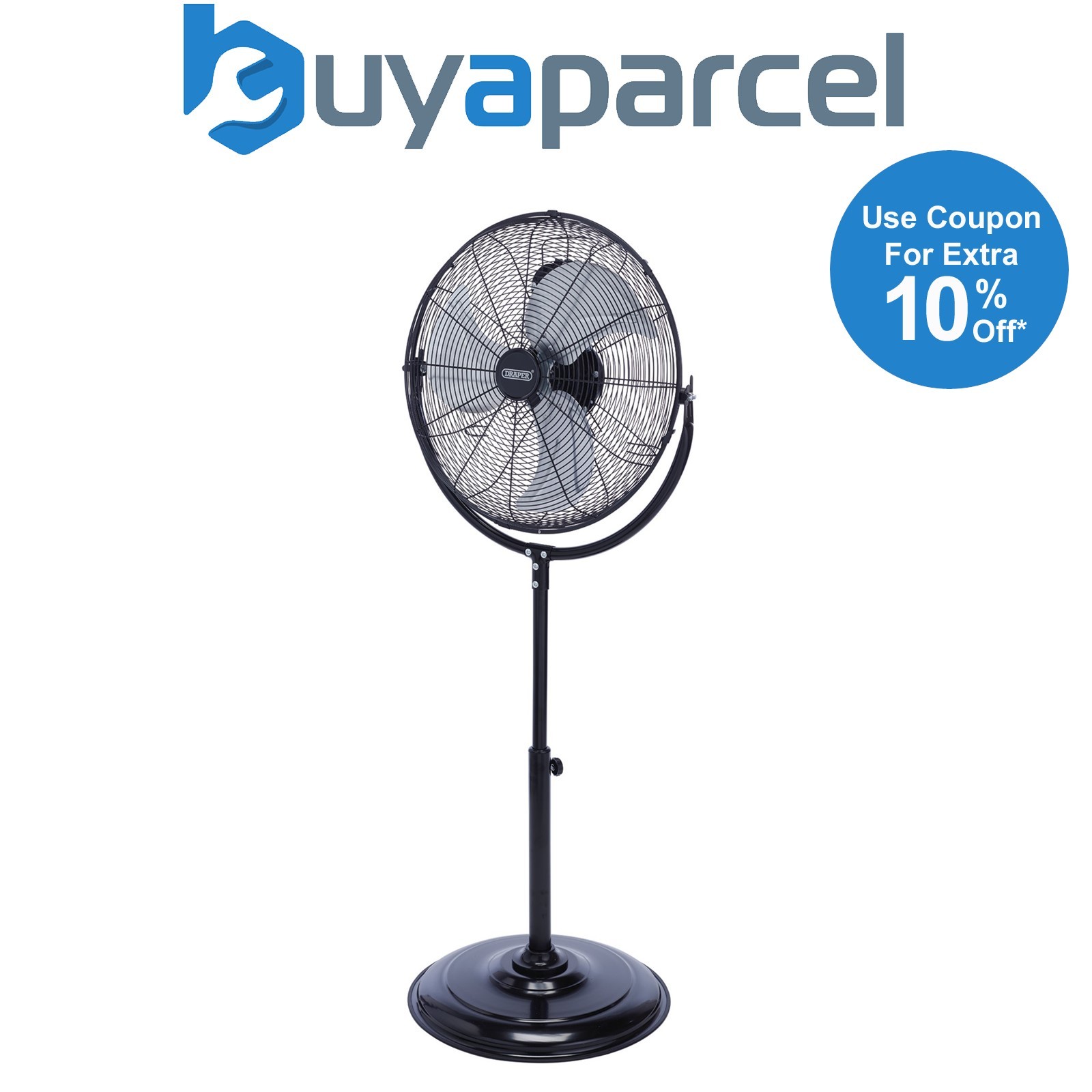Draper 70429 230V Pedestal Fan, 18"/450mm, 120W