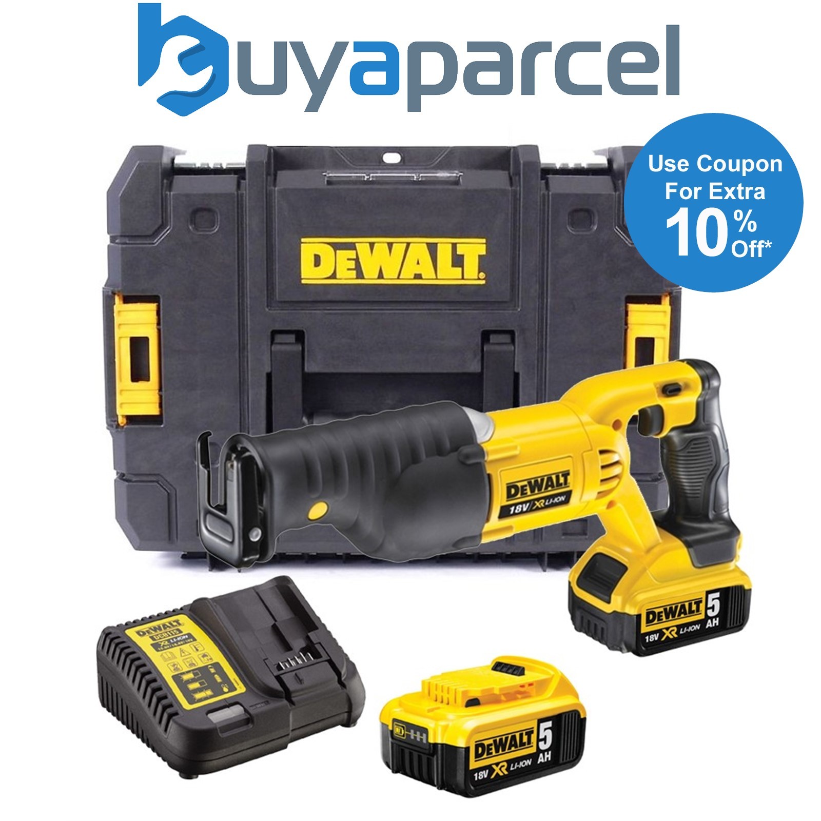 Dewalt DCS380M2 18v XR Reciprocating Sabre Saw + 2 x 4.0ah Battery + Tstak Case