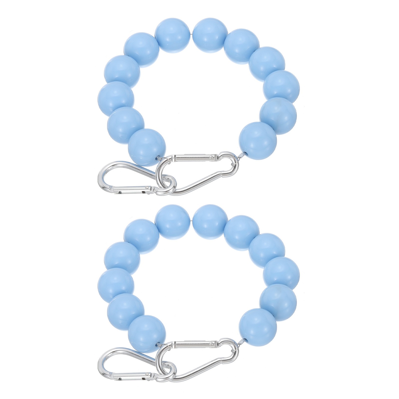 2 Pcs Flagpole Retainer Ring, 12 Beaded Mount Ring Accessories, Blue