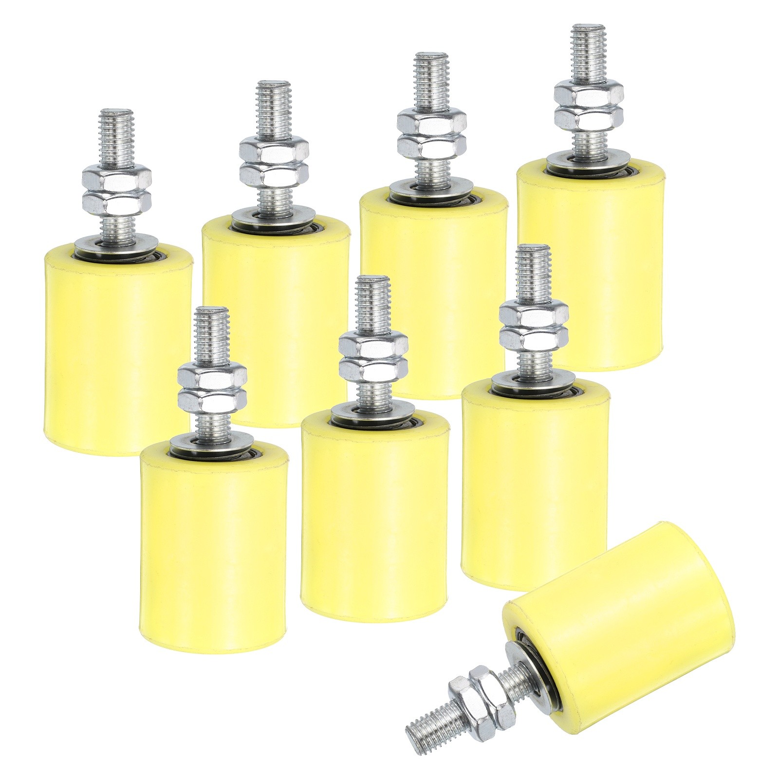 8Pcs Slide Gate Guide Roller, 1-5/8"x2" Nylon Sliding Gate Support, Yellow