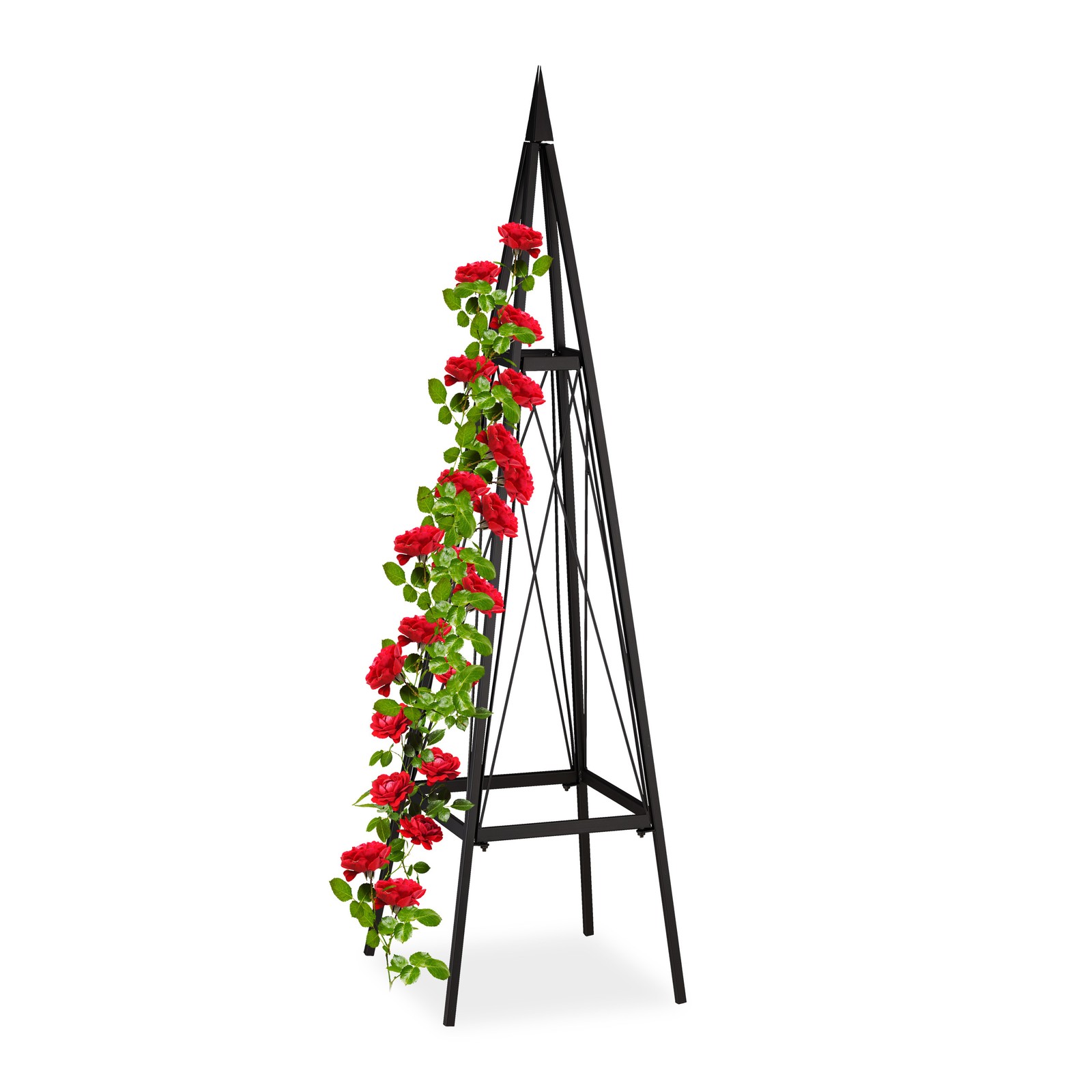 Garden Pyramid Obelisk Climbing Plant Support Rose Cage Vegetables Metal 132 cm