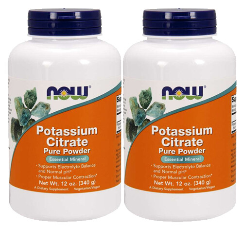 POTASSIUM CITRATE Pure Powder 340 grams 2X12 oz Now Foods 243 Servings per bott